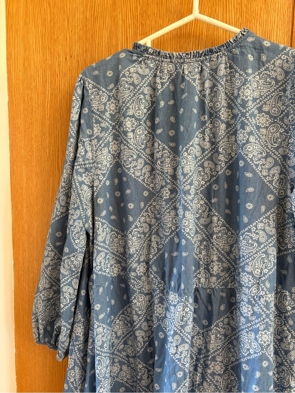 Daily Threads Vintage Blue Bandana-Print Tiered Maxi Dress 100% Cotton - Picture 5 of 7
